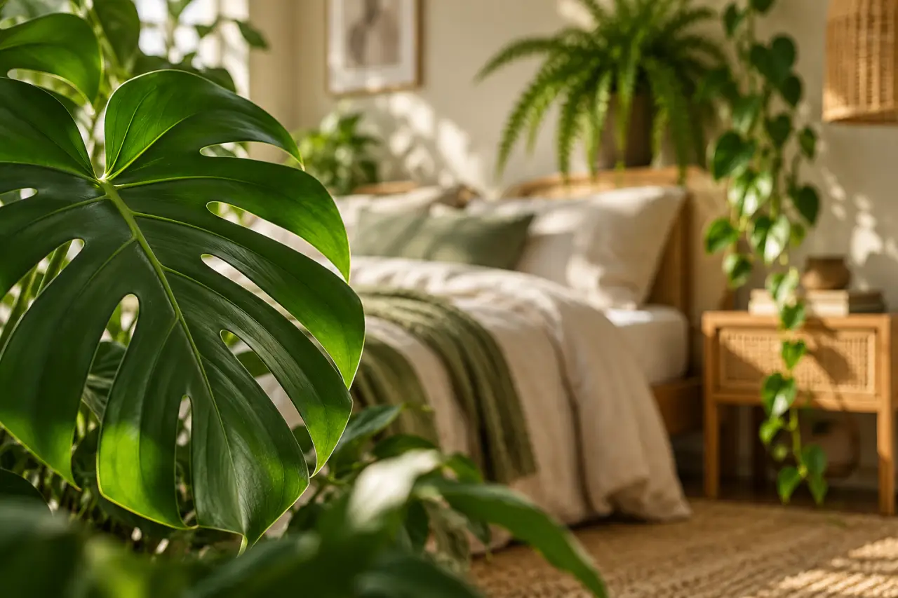 Décoration jungle dans une chambre : du feuillage sans l’effet de surcharge