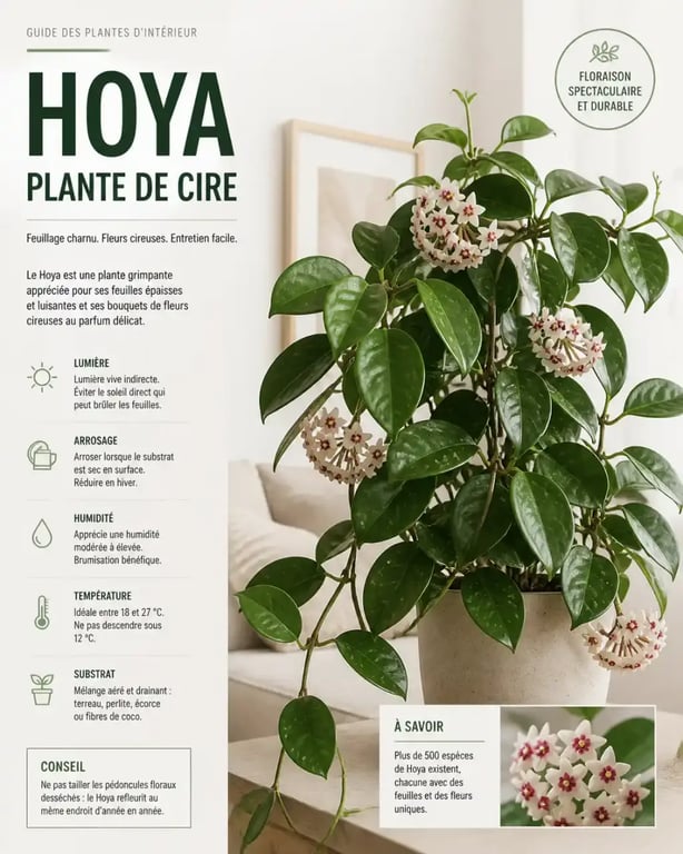 Entretien Hoya plante de porcelaine en intérieur lumineux