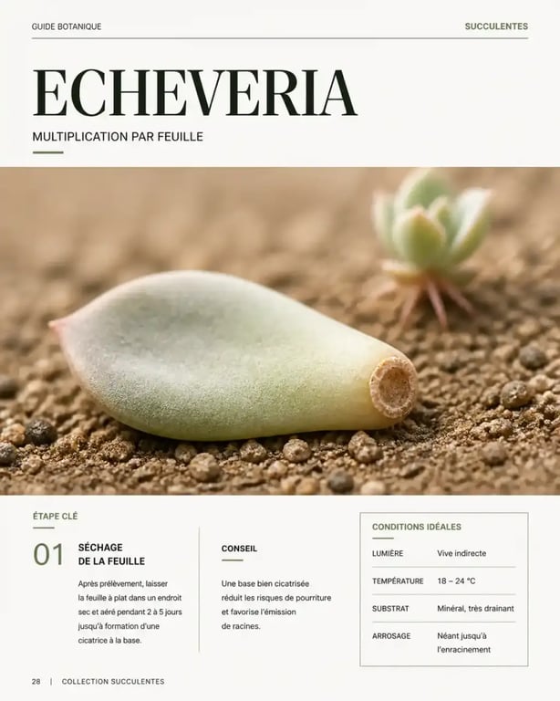 Bouturage de feuille de succulente pour multiplier ses plantes succulentes d'intérieur
