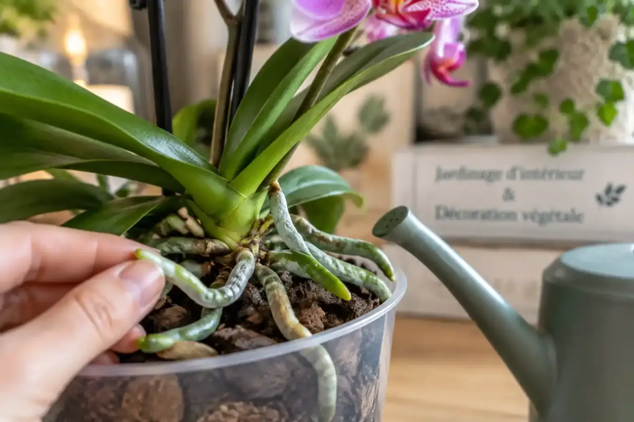 Entretenir une orchidée repose sur l’observation des racines et le bon rythme d’arrosage