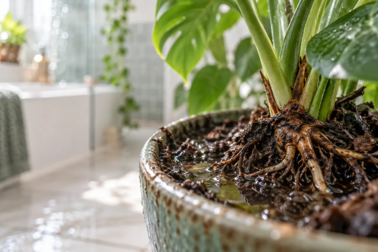 Plantes vertes pour salle de bain : l’erreur d’arrosage qui fait pourrir les racines