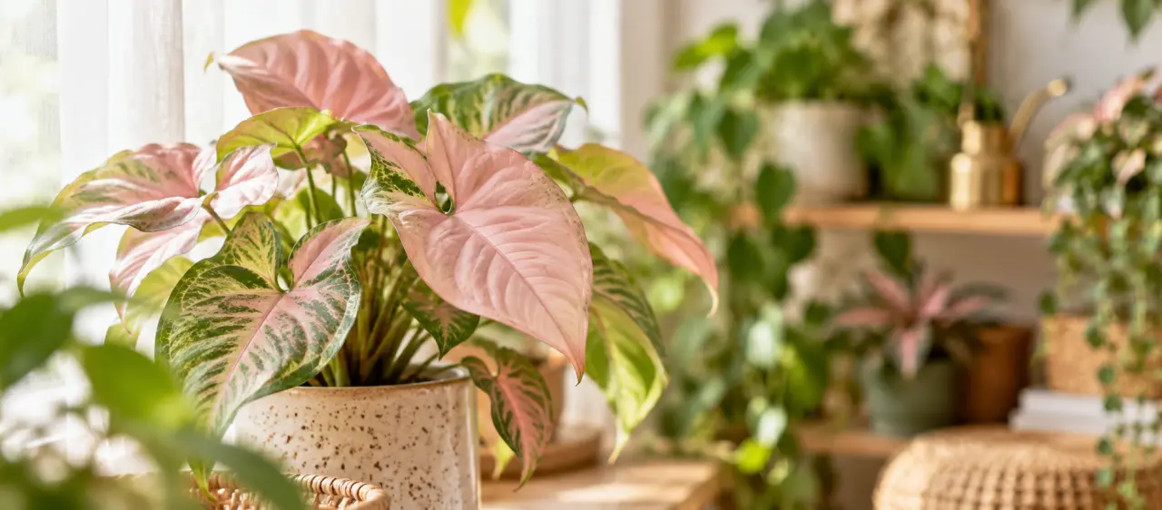 Syngonium rose : plus de lumière, mais pas de soleil direct