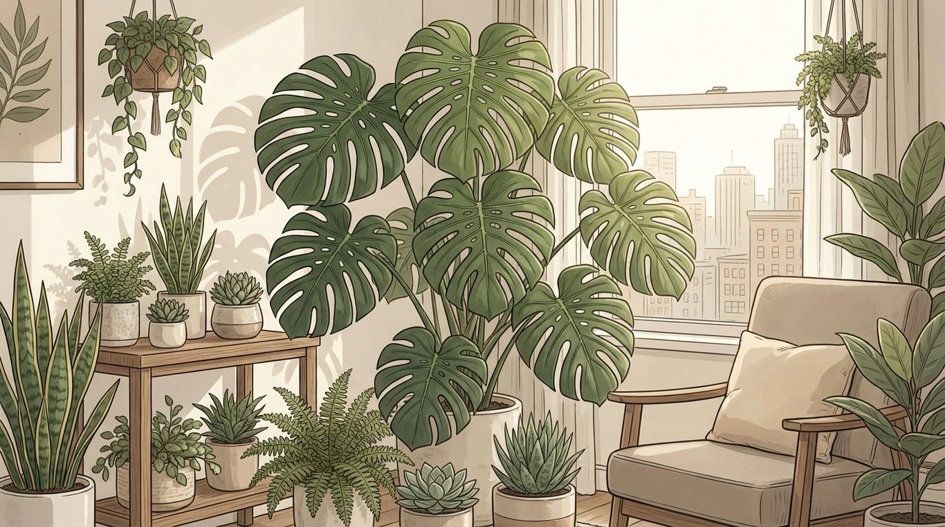 Illustration feuille de Monstera