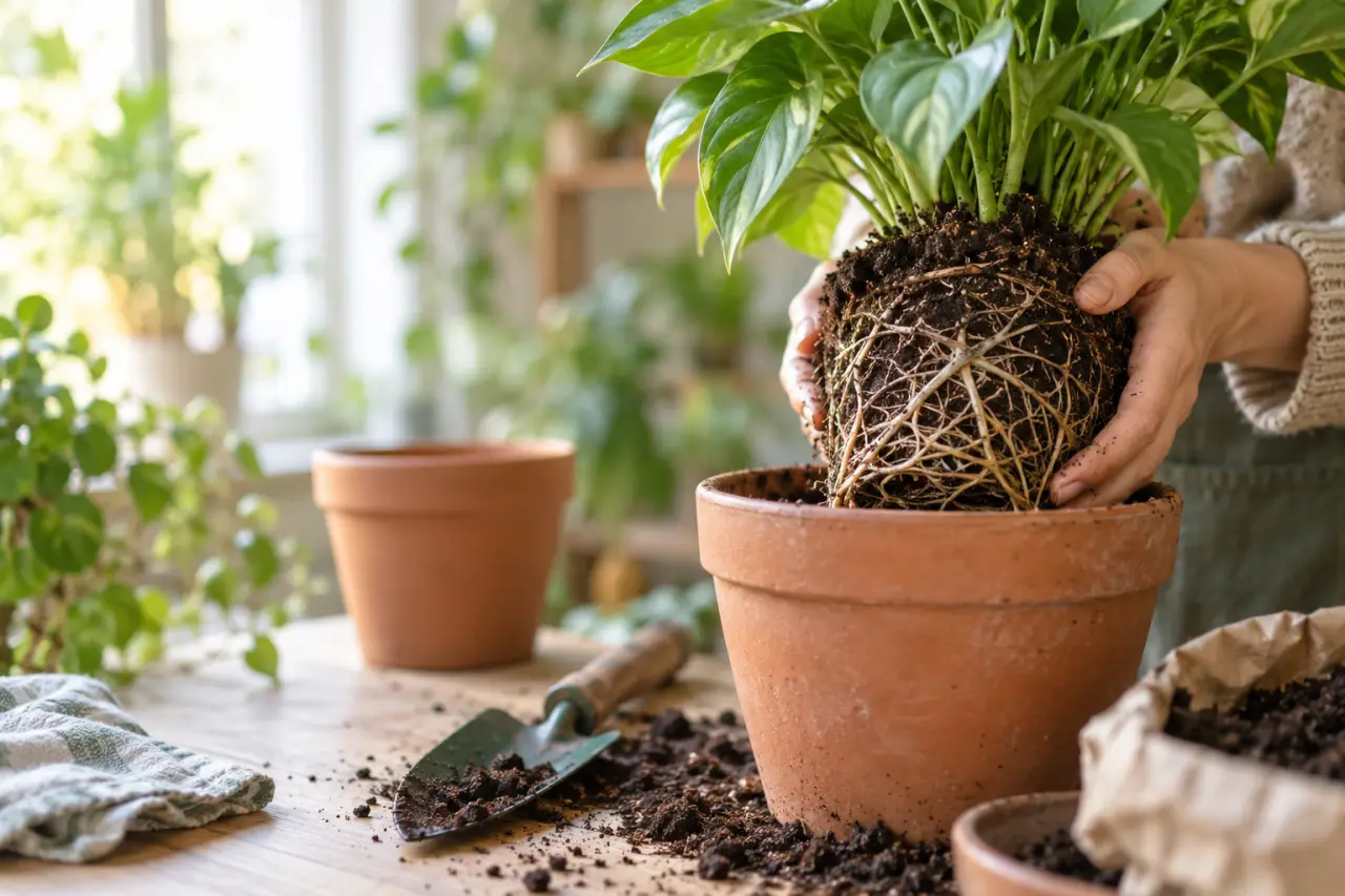 Rempotez vos plantes vertes au printemps, sauf si 6 signaux imposent d’agir plus tôt